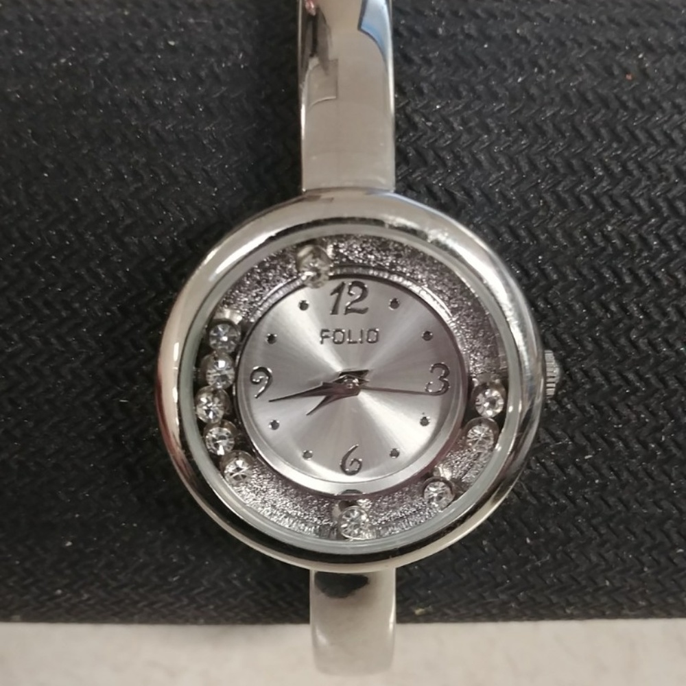 Folio Women's Floating Crystal Bangle Watch